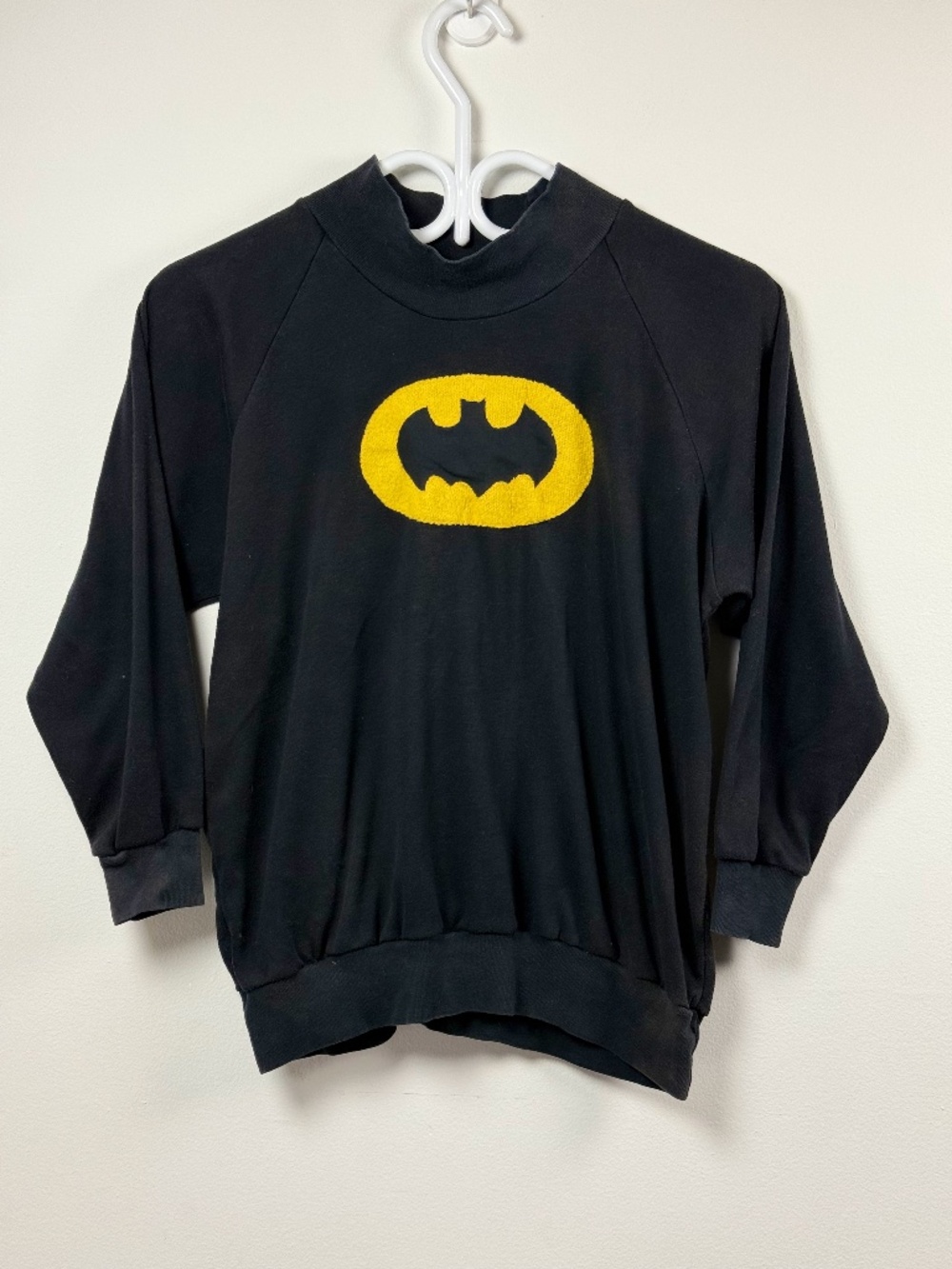 Vintage 80s 90s Batman women sweater size XS/S faded and distressed